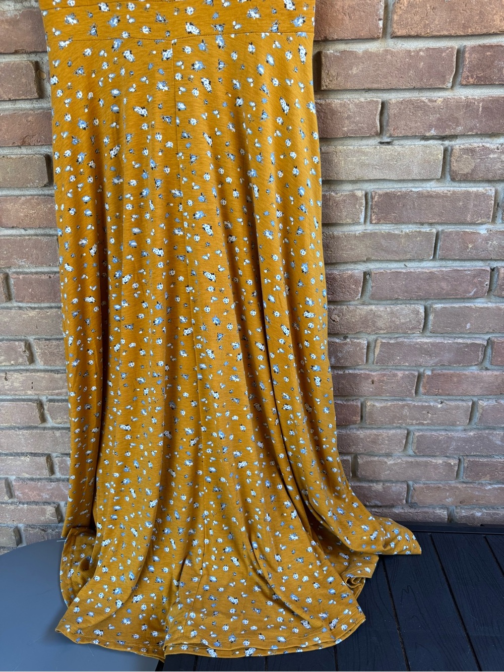 Women’s Floral Mustard Wrap Maxi Dress - Picture 6 of 7